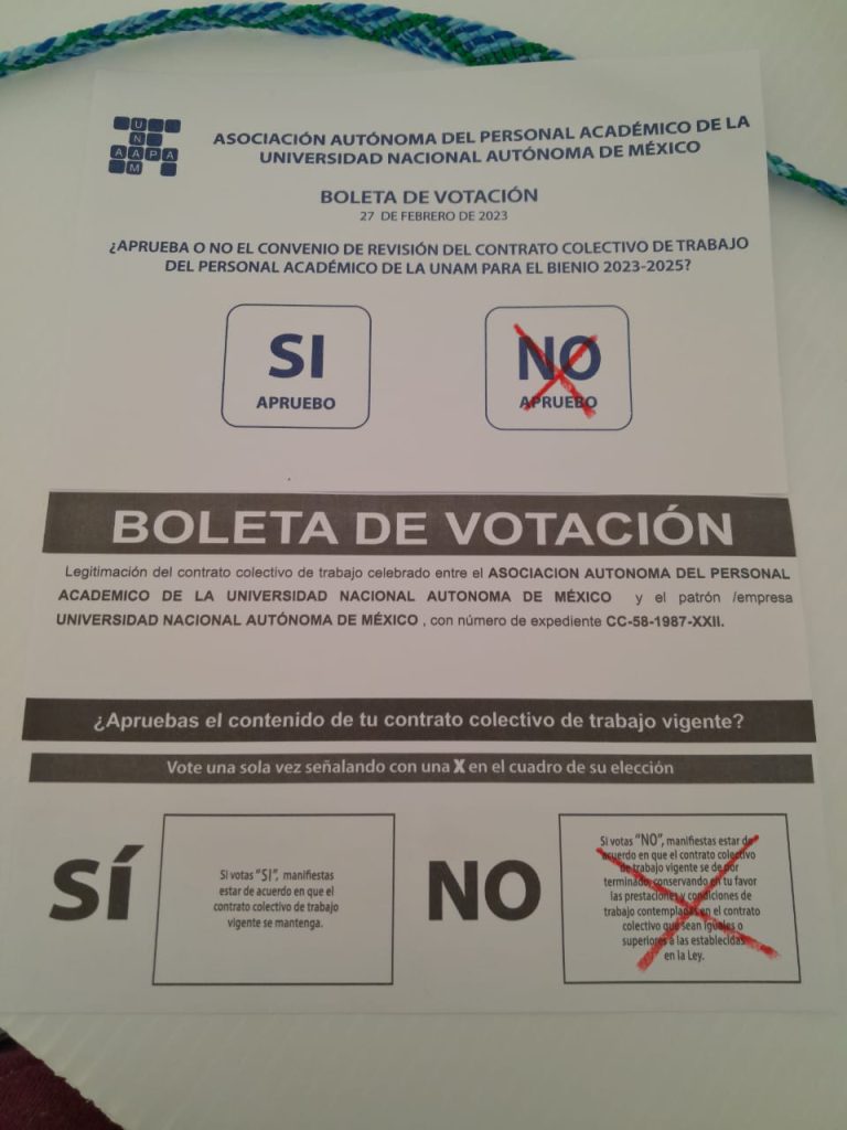 28 de febrero la AAPAUNAM debe realizar una consulta de legitimación de contratato colectivo de trabajo.