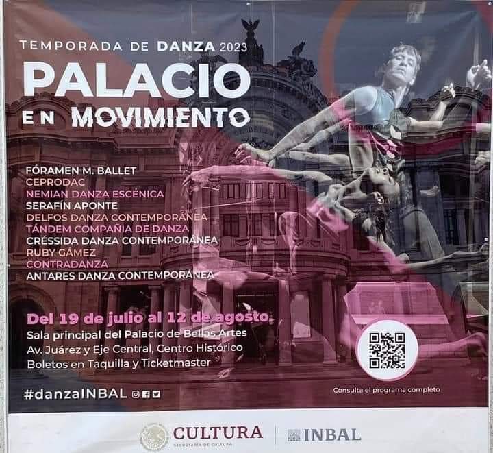 Temporada de Danza 2023 en el Palacio de Bellas Artes.