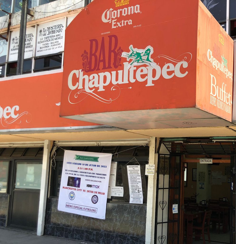 Es el lugar favorito para ver la final lo que cuenta. Bar Chapultepec CDMX.