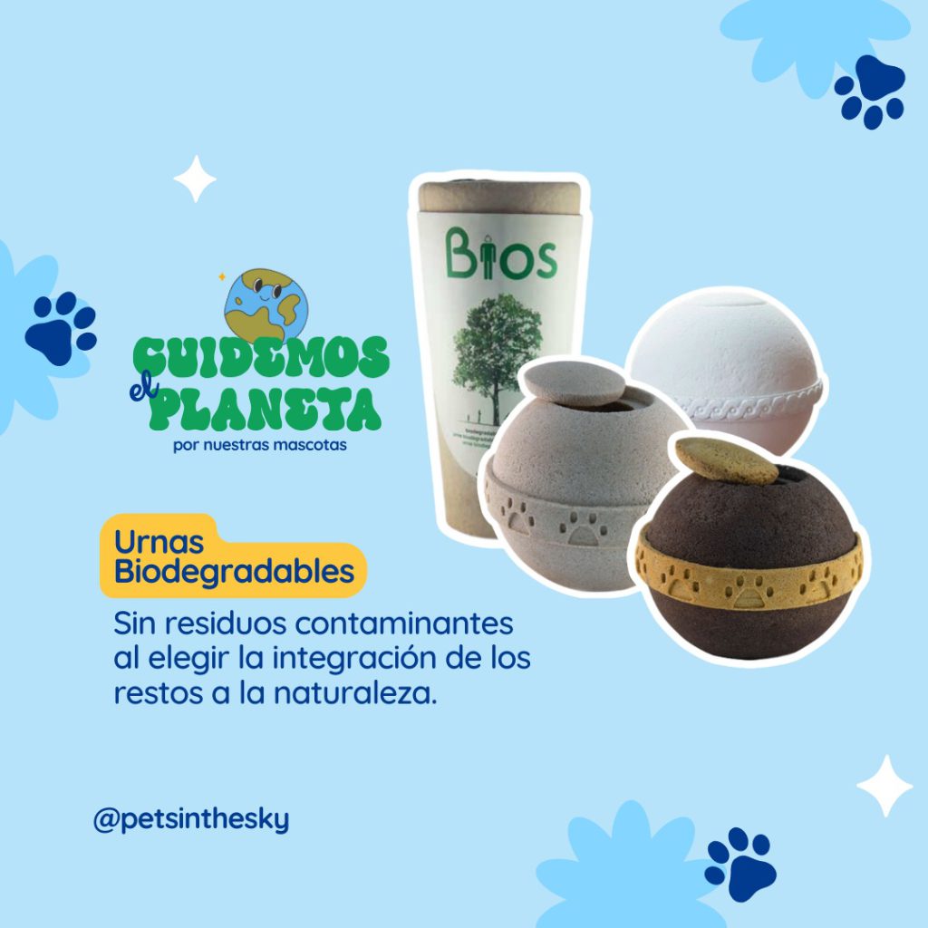 Pets in the Sky ofrece servicio con urnas biodegradables.