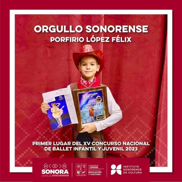Porfirio Muñoz Félix, a sus once años, es un triunfador, obtuvo el Primer Lugar del XV Concurso Nacional de Ballet Infantil y Juvenil 2023.