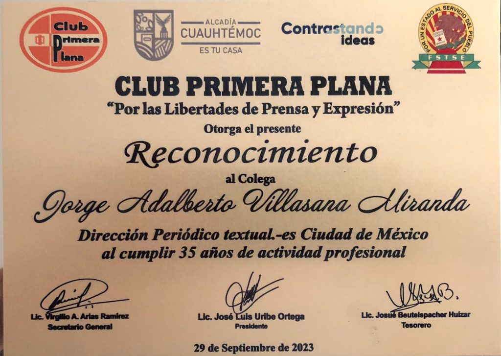 Reconocimiento del Club Primera Plana a TEXTUAL-es.