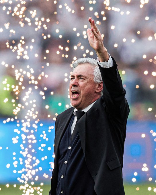 La renovación de Carlo Ancelotti de Carlo Ancelotti se acordó luego del buen paso del club, aún con más de media plantilla titular lesionada. Imagen de X Real Madrid.
