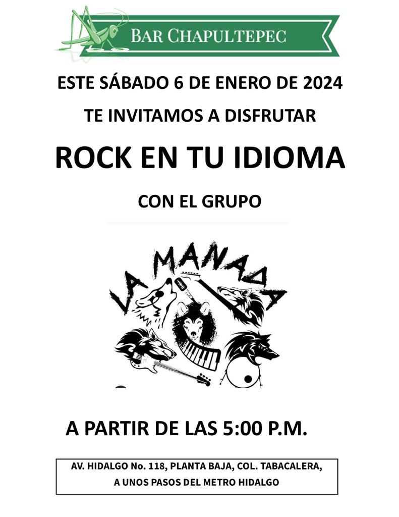 Festeja el Día de Reyes Magos con el rock de La Manada en el Bar Chapultepec.
