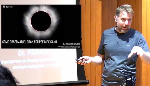 Hay que tomar precauciones porque mirar directamente al Sol daña nuestra vista de manera permanente: Primoz Kajdic.