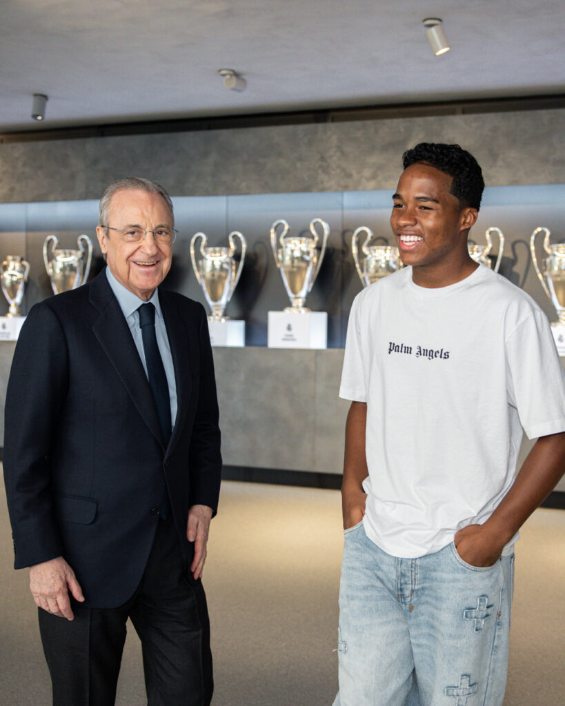 Florentino Pérez recibirá a Endrick en Ciudad Real Madrid.