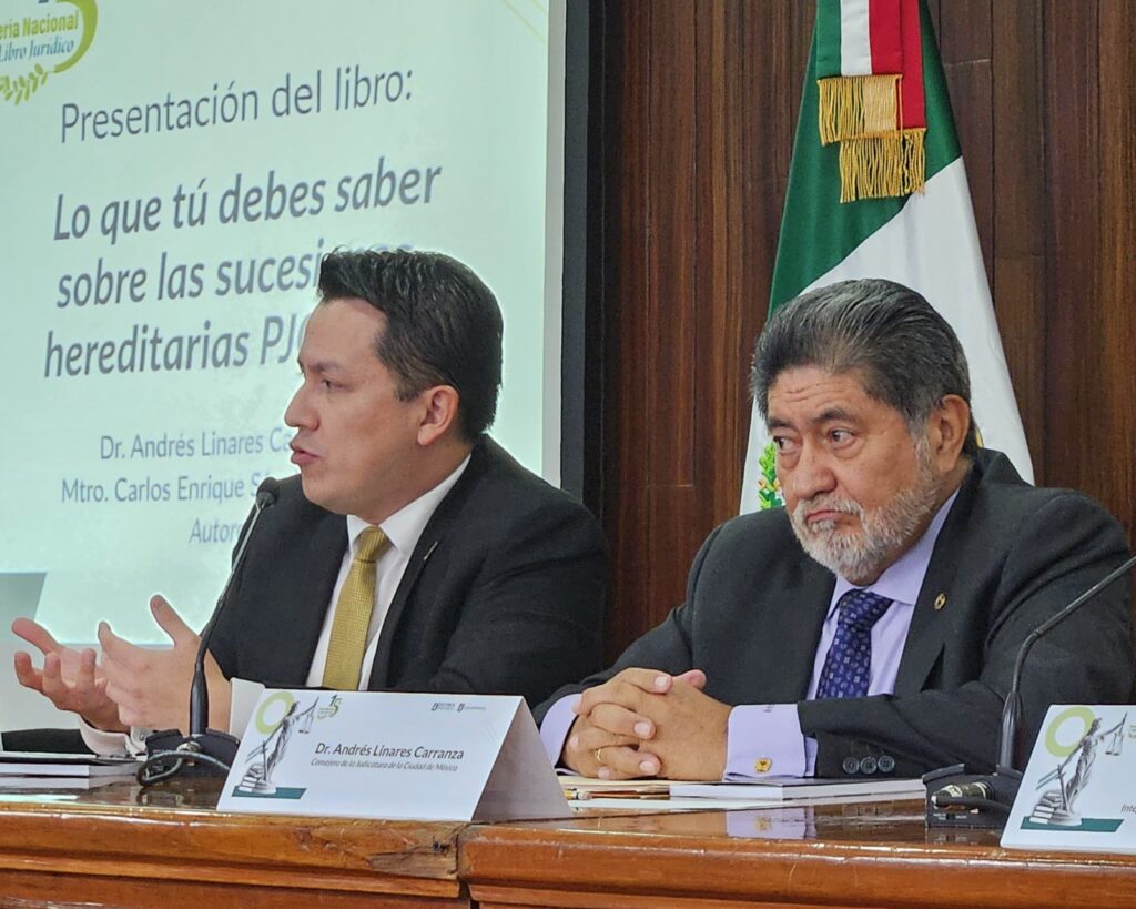 Esto, en el marco de la 15ª Feria Nacional del Libro Jurídico del PJCDMX, durante la presentación de la obra Lo que tú debes saber sobre las sucesiones hereditarias.