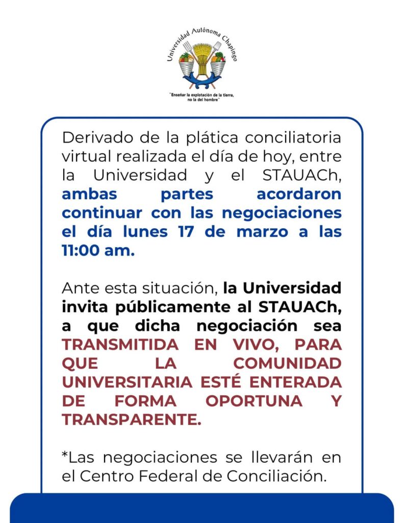 Administración Central pide a STAUACh que la próxima reunión conciliatoria se transmita en vivo.