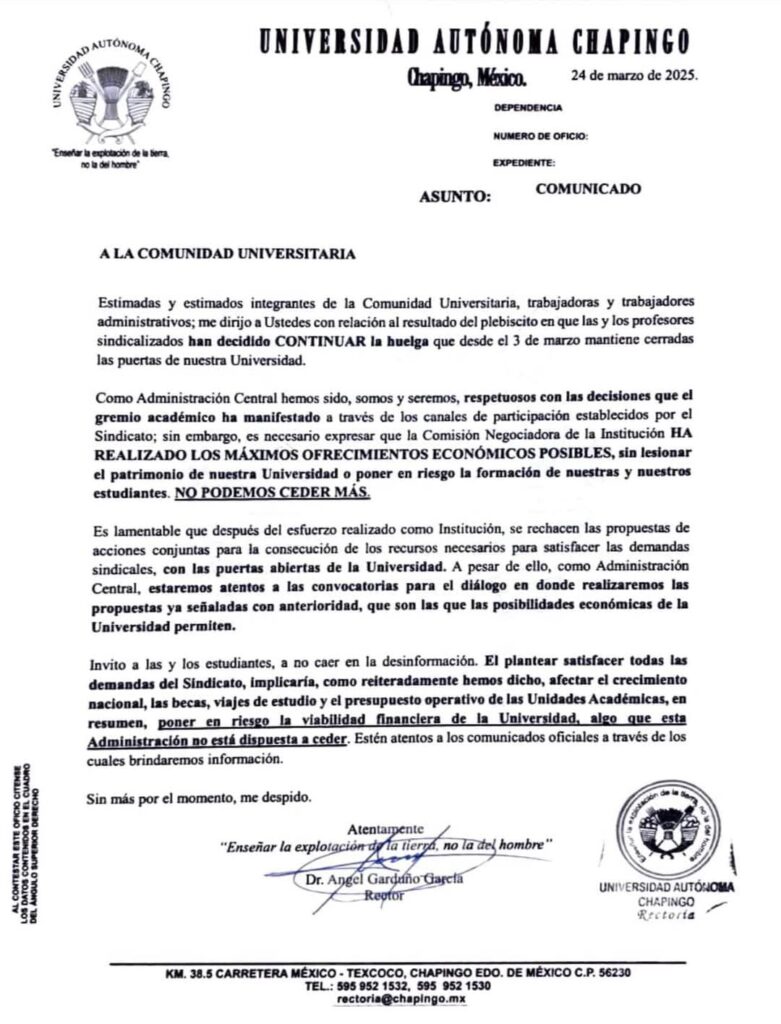 El rector Ángel Garduño García aseguró que la administración hace su máximo esfuerzo ante las demandas de los trabajadores académicos.