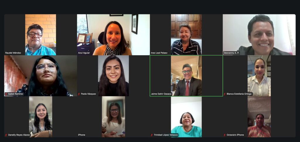 En el evento virtual, se contó con la participación de Azul América Aguilar, presidenta nacional de AMECIP, y fue presidido Jaime Dahir Arista, quien encabezará el comité estatal.