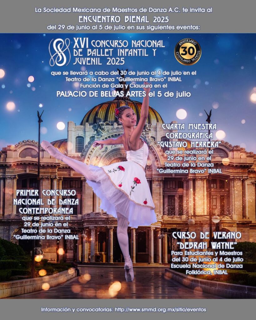 Se realizarán el XVI Concurso Nacional de Ballet Infantil y Juvenil, la 4ª. Muestra Coreográfica “Gustavo Herrera”, el 9º. Curso de Verano “Debrah Wayne” y, por primera vez, el Concurso Nacional de Danza Contemporánea.