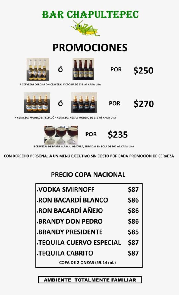 Pregunta por las promociones en tu Bar Chapultepec y lee Juego Primario.