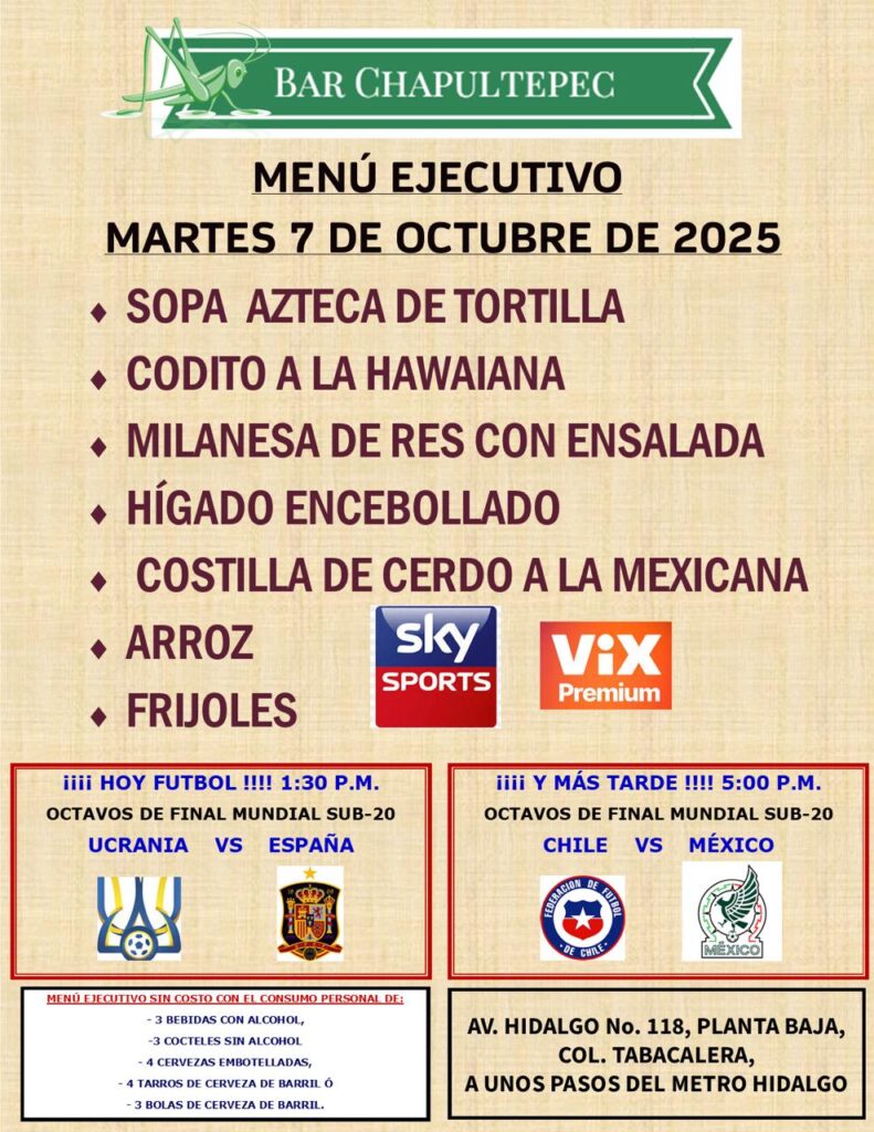 Convive con los amigos y disfruta del fútbol, en la fecha FIFA, en tu Bar Chapultepec.
