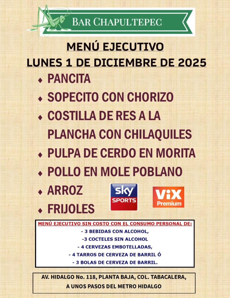 Empieza un mes de celebraciones, con familiares y amigos, en tu Bar Chapultepec.