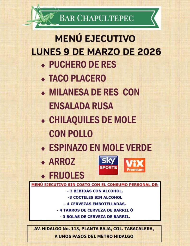 Empieza la semana con alegría en compañía de amigos en tu Bar Chapultepec.