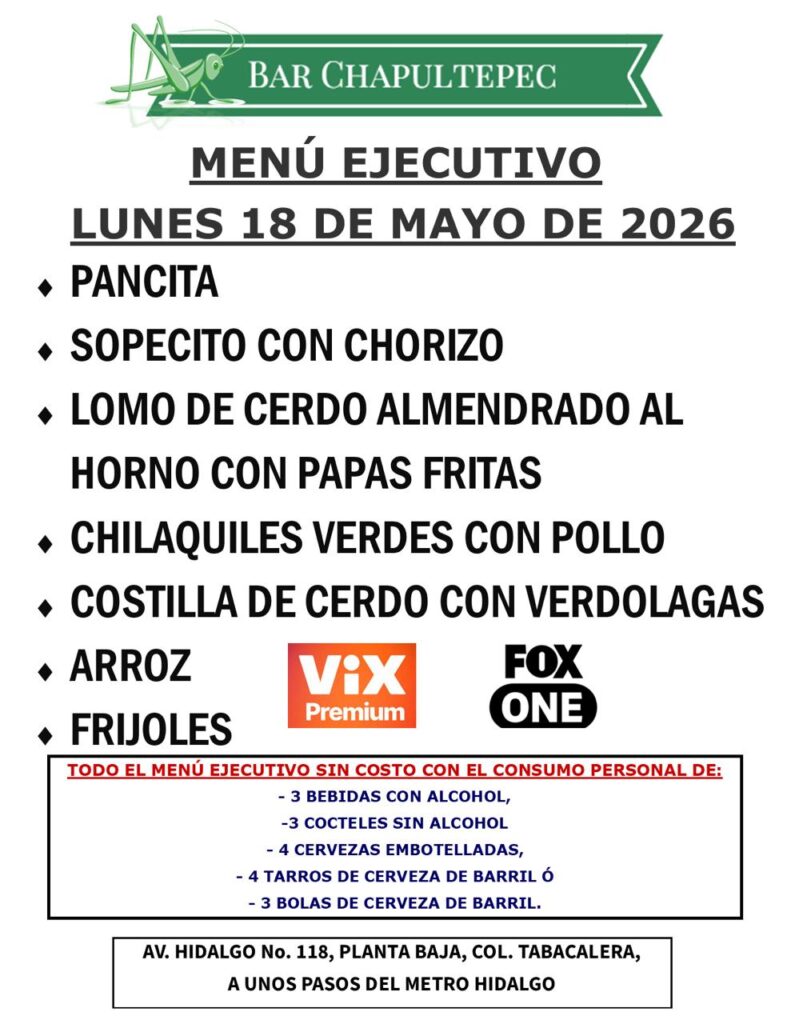 Viene la final del torneo local de fútbol ¡Víve el partido! en tu Bar Chapultepec.