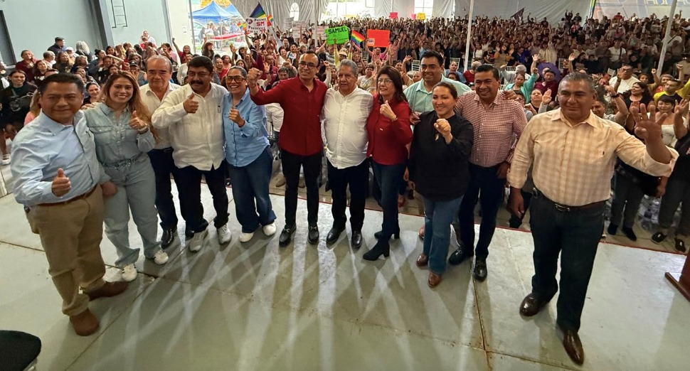 Realizan los senadores Mariela Gutiérrez e Higinio Martínez multitudinaria Asamblea Estatal a favor del Segundo Piso de la Cuarta Transformación.